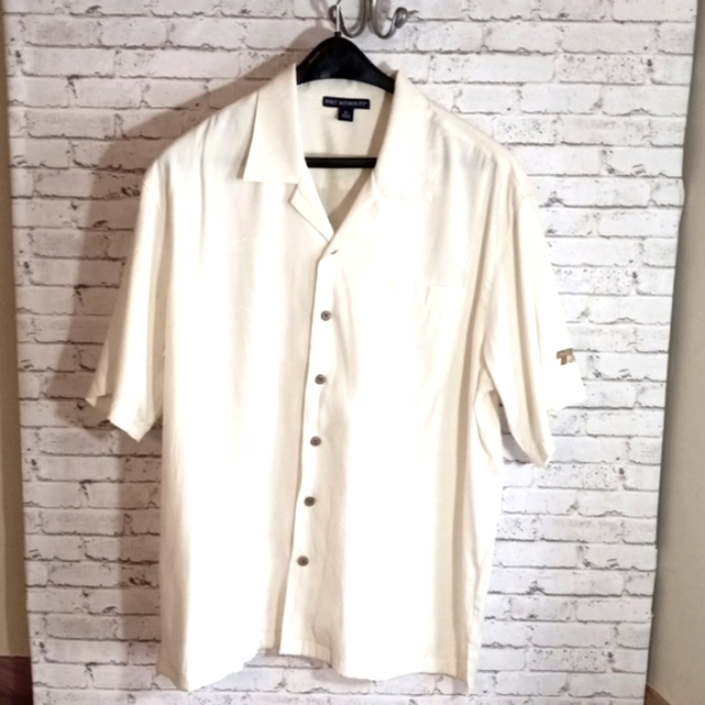 Ivory Print Easy Care Taco button down XL